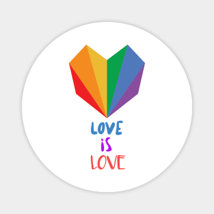 Love is Love - Rainbow Heart Magnet